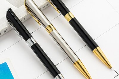 Black oily metal business ballpoint pen (1)