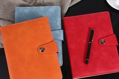 Customized notebook with pen a5PU loose-leaf notebook customized business office meeting notepad (3)