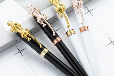 Golden leopard metal ballpoint pen (5)