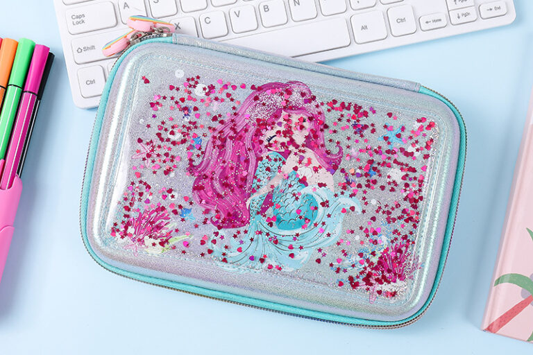 Large-capacity EVA hard shell gradient quicksand pencil case (3)