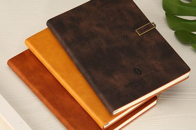 Paperback A5 PU leather notebook custom office meeting notebook business (3)