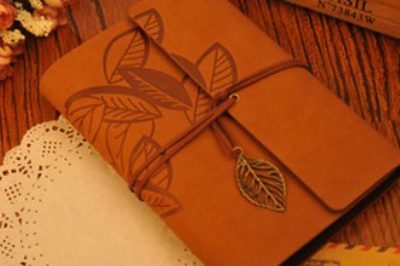 Retro Travel Handbook Creative Bandage Notebook Maple Leaf Notepad Customization (4)