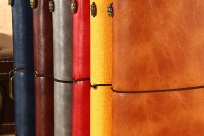 Retro travel notebook business creative hand ledger custom portable strap notepad (4)