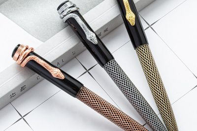 Snake head pen holder office gift metal ballpoint pen (2)