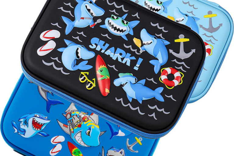 simple waterproof EVA shark pencil case children cartoon pencil case (1)