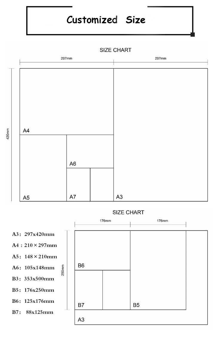 Introduce variouse size and color of notebook, Custom any size and