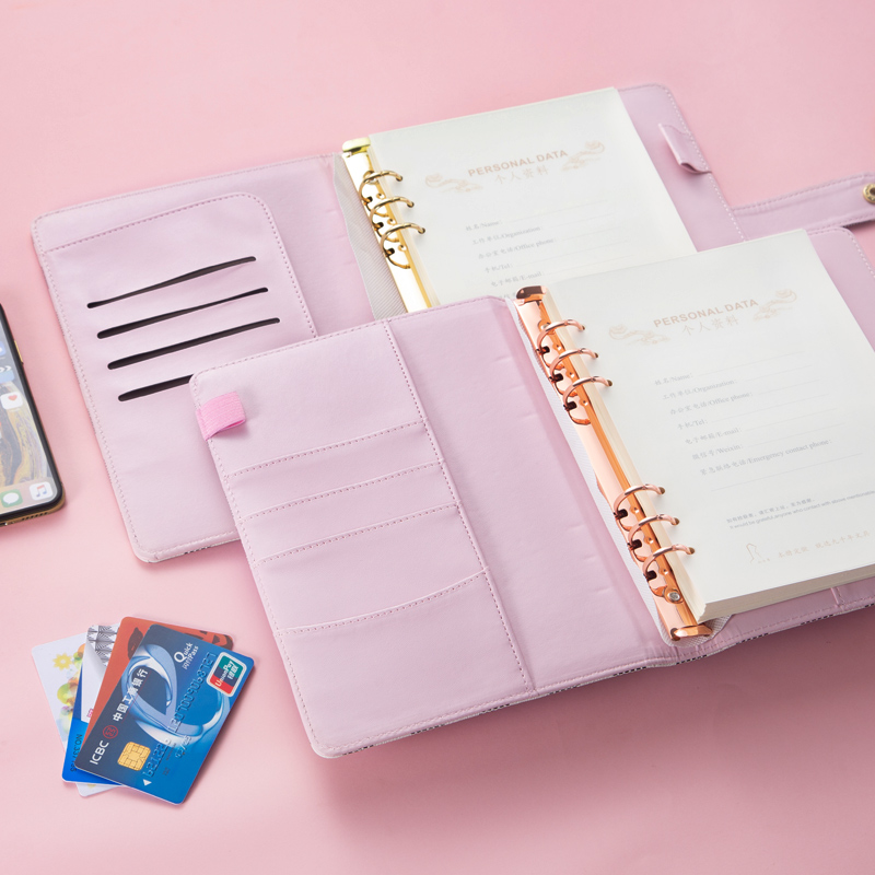 Hardcover designed ring binder leather notebook (3)