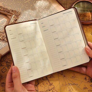 Bulk daily planner portable leather notebook for business