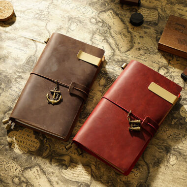 Handmade travel leather notebook supplier for creative designs