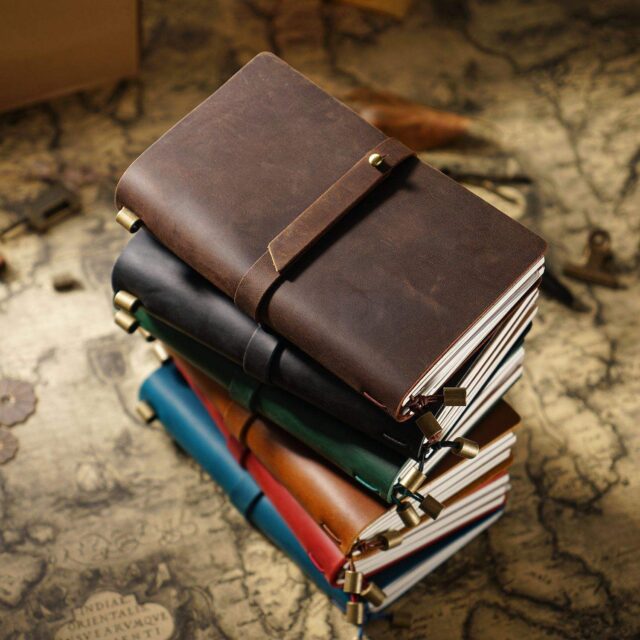 Custom premium leather notebook in different sizes