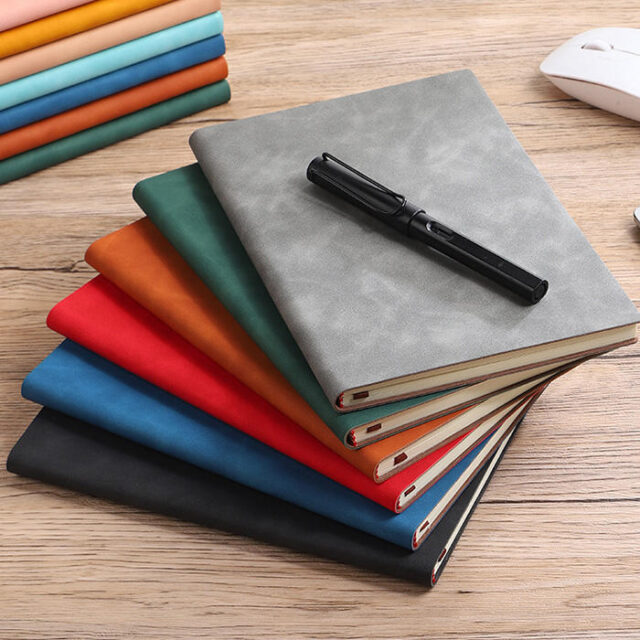 Custom logo leather notebook for school and office