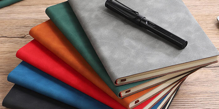 Custom logo leather notebook for school and office