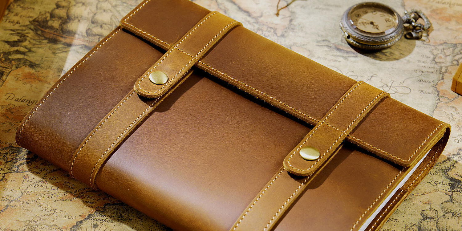 Handmade custom travel leather notebook for wholesale buyers