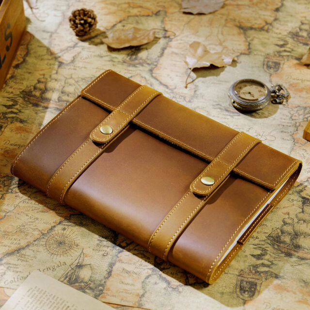 Handmade custom travel leather notebook for wholesale buyers