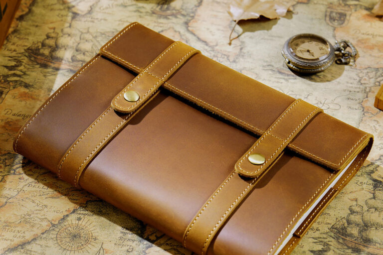 Handmade custom travel leather notebook for wholesale buyers