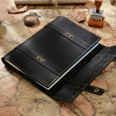 Handmade custom travel leather notebook for wholesale buyers