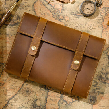 Handmade custom travel leather notebook for wholesale buyers