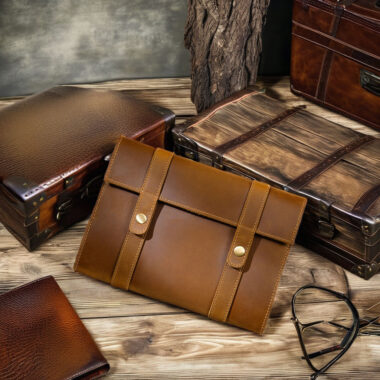 Handmade custom travel leather notebook for wholesale buyers