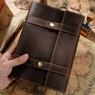 Handmade custom travel leather notebook for wholesale buyers