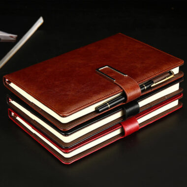 Premium leather meeting notebook for executives