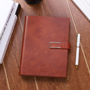Premium leather meeting notebook for executives