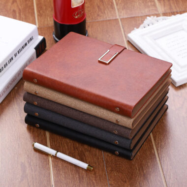 Premium leather meeting notebook for executives