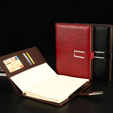 Premium leather meeting notebook for executives