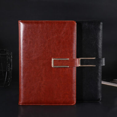 Premium leather meeting notebook for executives
