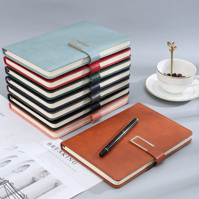 Premium leather meeting notebook for executives