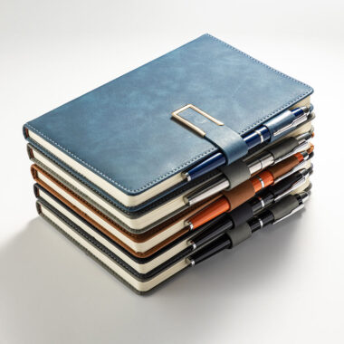 Premium hardcover leather notebook for business gifts