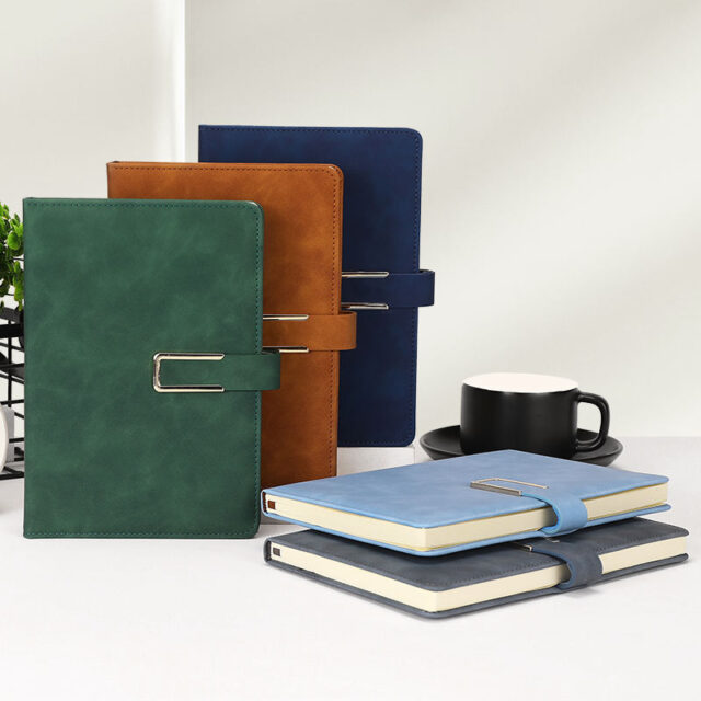 Premium hardcover leather notebook for business gifts