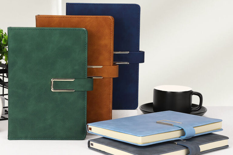 Premium hardcover leather notebook for business gifts