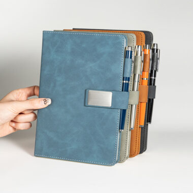 Premium hardcover leather notebook for business gifts