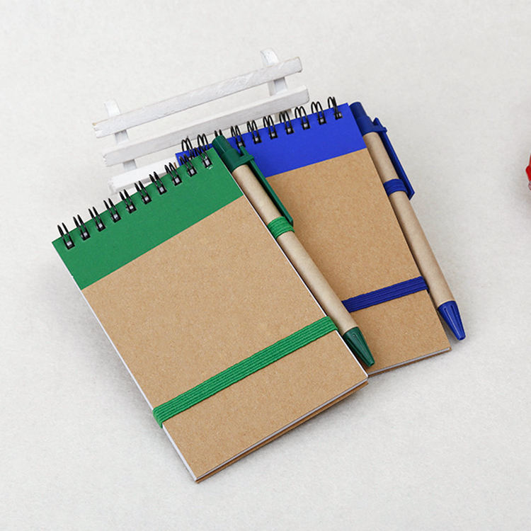 Bulk custom logo mini hardcover kraft spiral notepad