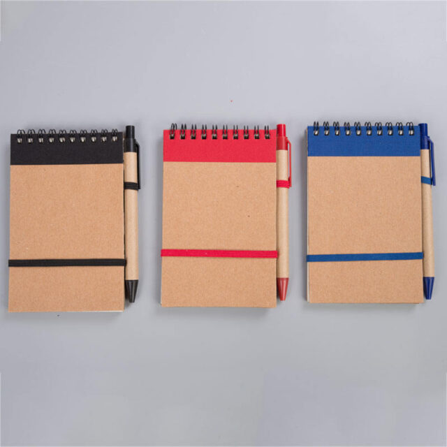 Bulk custom logo mini hardcover kraft spiral notepad