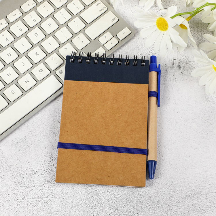Bulk custom logo mini hardcover kraft spiral notepad
