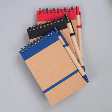 Bulk custom logo mini hardcover kraft spiral notepad