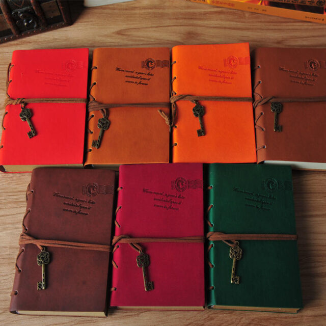 Wholesale vintage A5 magnetic traveler leather notebook