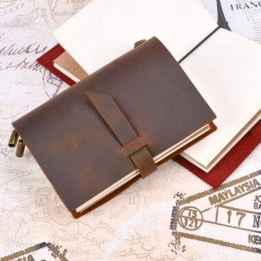 Vintage travel planner leather notebook wholesale supply