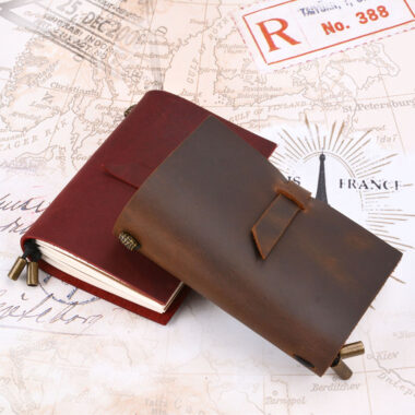 Vintage travel planner leather notebook wholesale supply