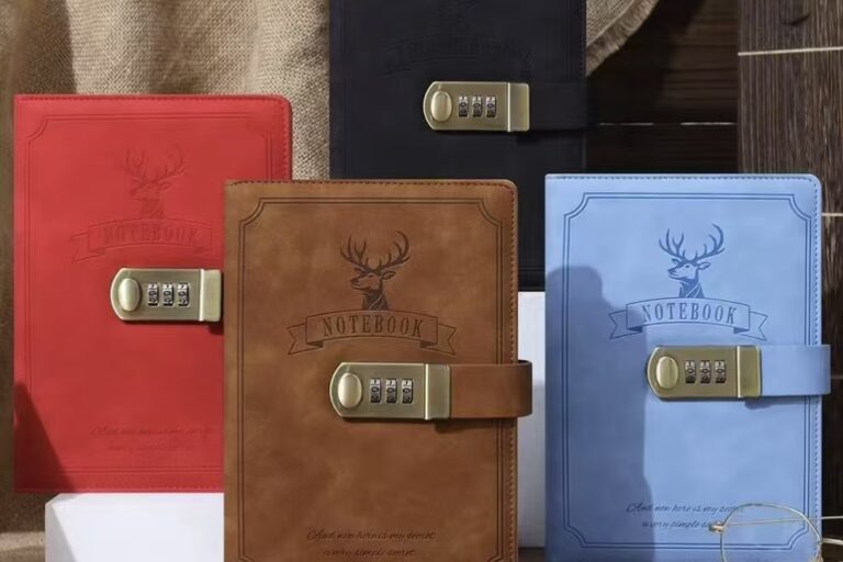 Creative Deer Head Password Journal with Secure Lock (4) Deer head lock thickened creative password diary