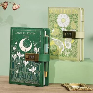 Minimalist literary diary with password lock