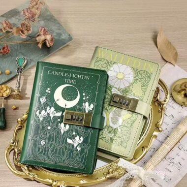 Minimalist literary diary with password lock