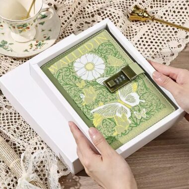 Minimalist literary diary with password lock