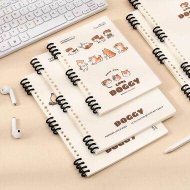 Cute cat and dog A5 detachable spiral notebook