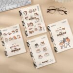 Cute cat and dog A5 detachable spiral notebook