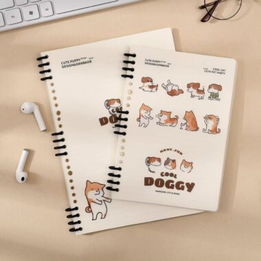 Cute cat and dog A5 detachable spiral notebook