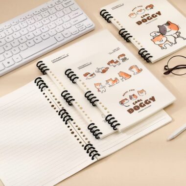 Cute cat and dog A5 detachable spiral notebook
