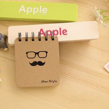 Cute mustache spiral pocket notepad
