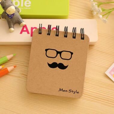 Cute mustache spiral pocket notepad